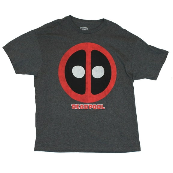 Deadpool (Marvel Comics) Mens T-Shirt - Simple Distressed Logo Shield (Large)