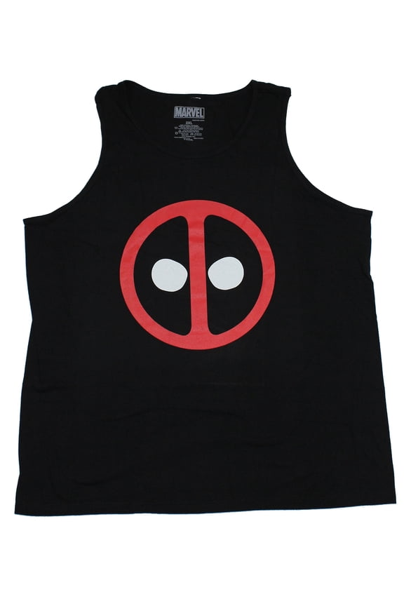 Deadpool (Marvel Comics) Mens Tank Top - Classic Logo Image (2X-Large, Black)