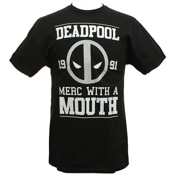 Deadpool (Marvel) Mens T-Shirt - Merc With a Mouth 1991 White Print (2X-Large)