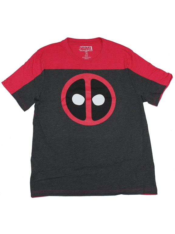 Deadpool (Mavel Comics) Yoke Mens T-Shirt - Classic Deadpool Logo Image (Large)