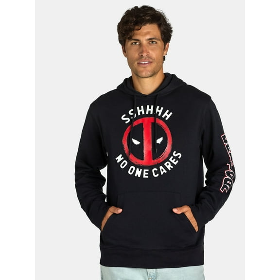 Deadpool Men's & Big Men's No One Cares Graphic Hoodie, Sizes XS-3XL