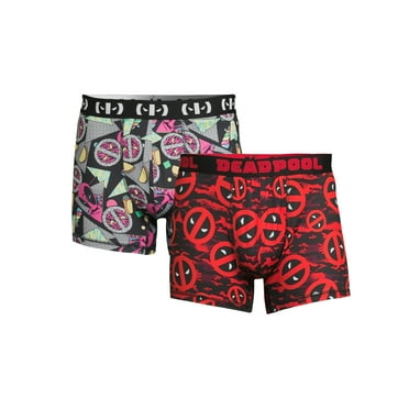 Deadpool Men's Breathable Polyester Boxer Briefs, Multicolor (2 Pack)