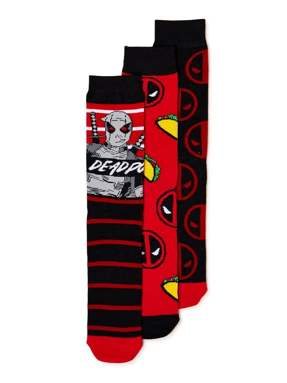 Deadpool Men's Crew Socks, 3-Pack
