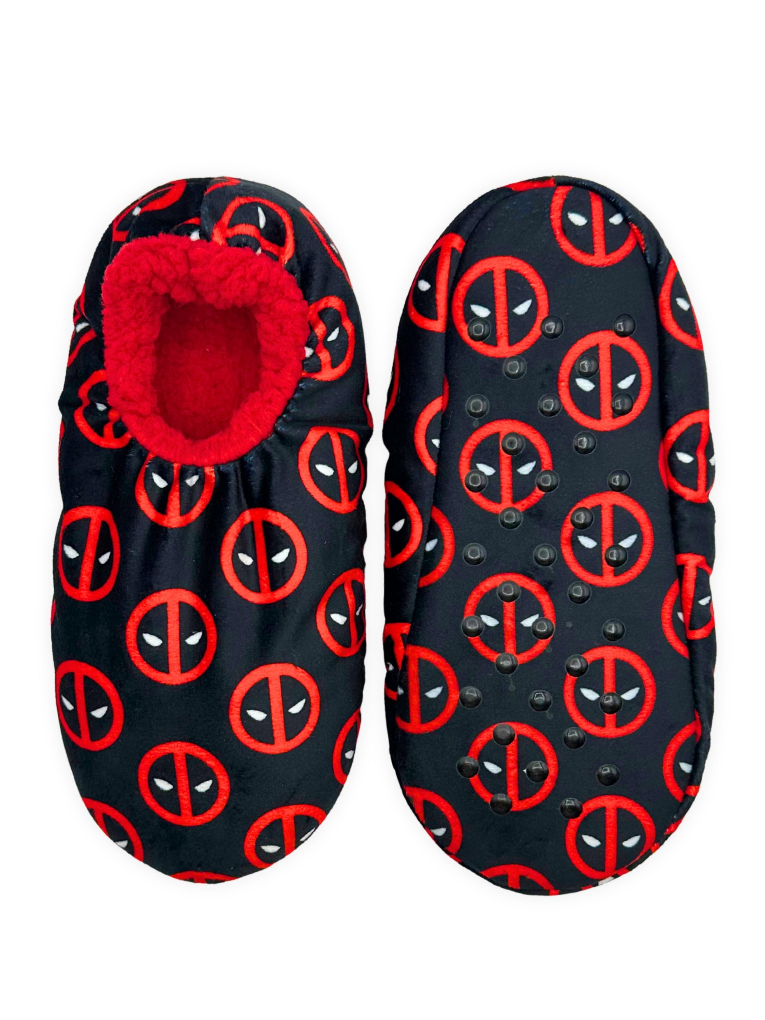 Deadpool Men's Fuzzy Babba Slipper Socks, 1-Pack, Sizes M/L & L/XL