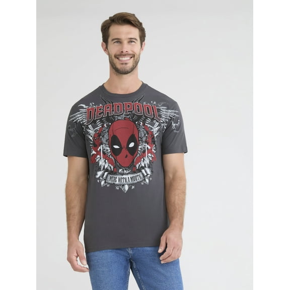 Deadpool Men's Graphic Tee with Short Sleeves, Sizes S-3XL
