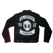 Deadpool Mens Denim Jacket - Mercs for Money 91 X Corps Small