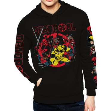 Deadpool, Mens Graphic Print Pull Over Hoodie, Group Circle, Sizes S-3XL