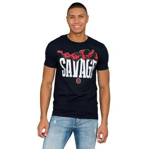 Deadpool Mens T-Shirt - Deadpool Relaxing Savage Image (Large)