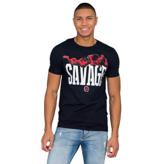 Deadpool Relaxing Savage Image, Men's T-Shirt (Medium)
