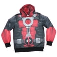 thumbnail image 1 of Deadpool Mens Zip Up Hoodie - Classic Costume Sublimated Allover Image (Large), 1 of 2