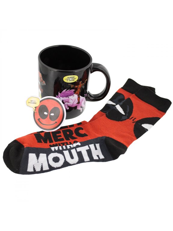 Merc with a Mouth Socks Sticker and Mug Bundle