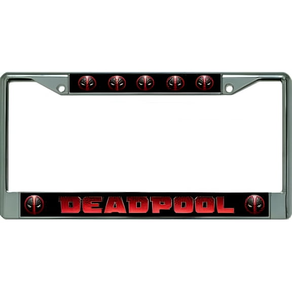 Deadpool Multi Logo Chrome License Plate Frame