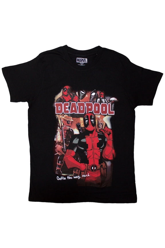 Marvel Comics Unisex T-Shirt Deadpool Outta The Way Nerd (X-Large)