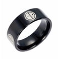 thumbnail image 1 of Deadpool Repeat Logo Black Metal Band Ring Size 13, 1 of 1