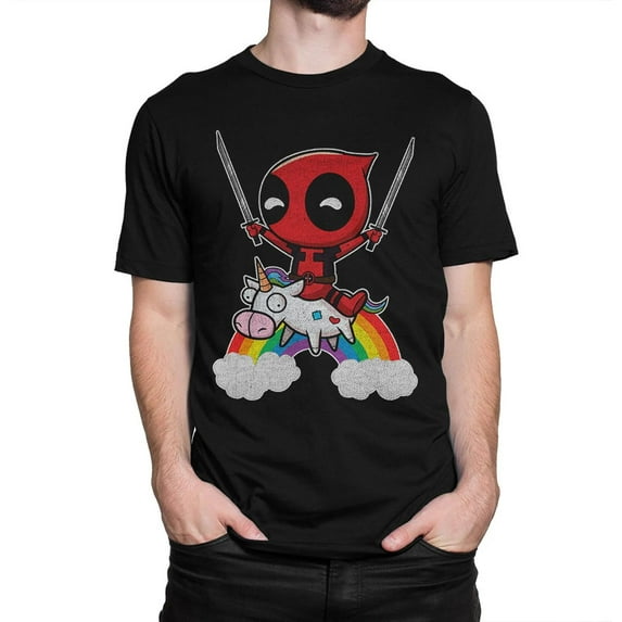 Deadpool Riding a Unicorn Vintage T-Shirt