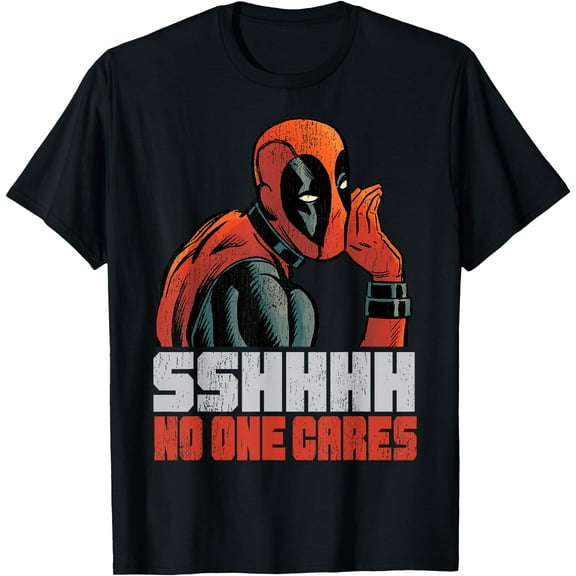 Deadpool SSHHHH No One Cares Whisper DTG Print Unisex T-Shirt