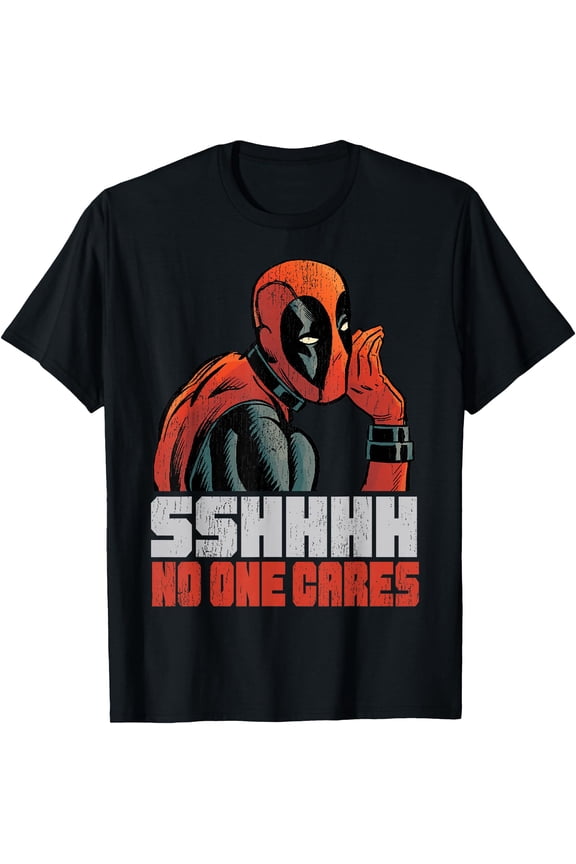 Deadpool SSHHHH No One Cares Whisper DTG Print Unisex T-Shirt
