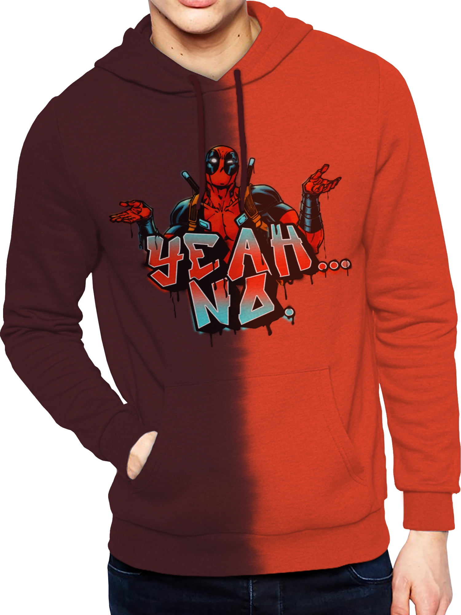 Deadpool Men s Tie Dye Graphic Print Hoodie Sizes XS 3XL Walmart