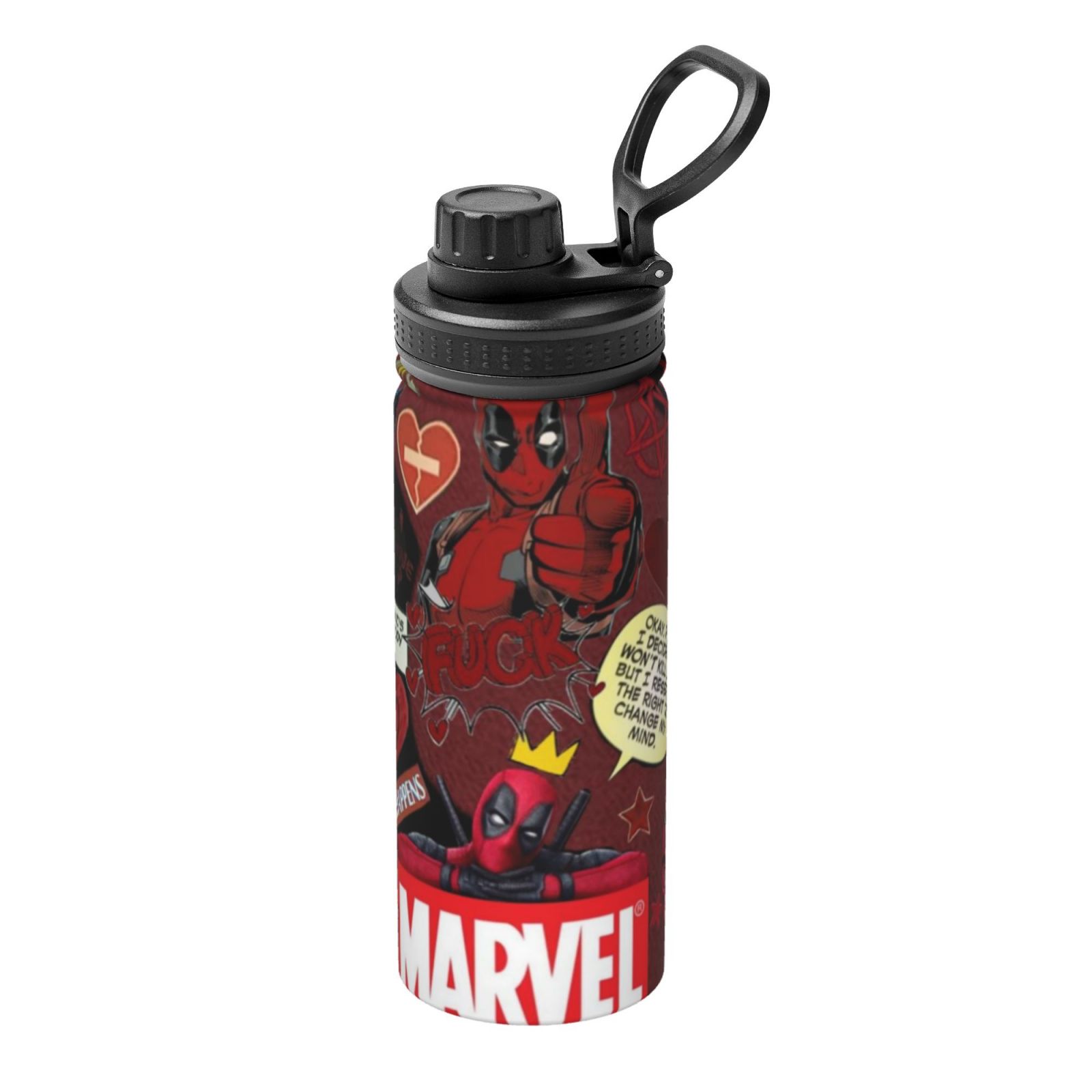 Deadpool Sports Insulated Canteen Water Bottle for Adults Kids, Funny