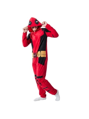 Deadpool Superhero Costume Unisex Hooded Onesie Union Suit-Large