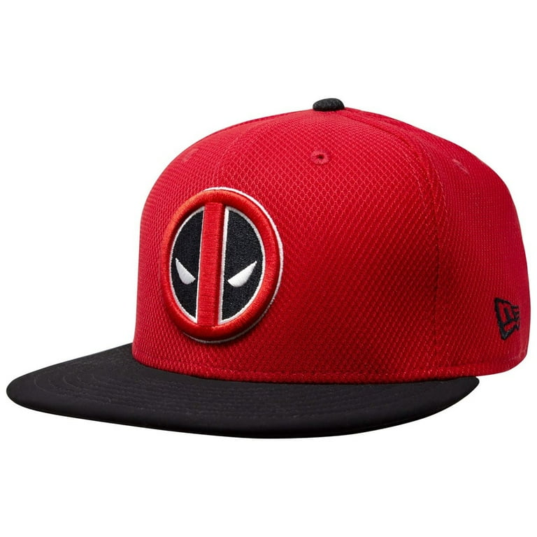 Deadpool Symbol Red and Black 59Fifty Fitted Hat 7 3 4 Fitted