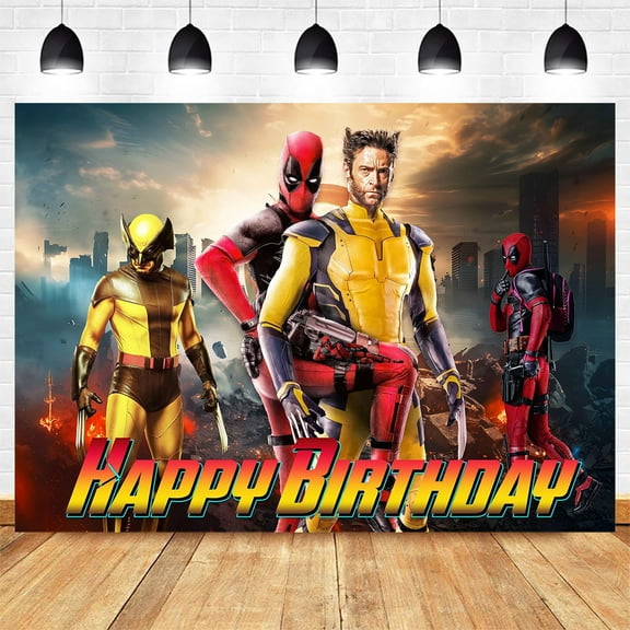 Deadpool Theme Birthday Party Decorations, Deadpool Theme Birthday Party Backdrops, Deadpool Birthday Party Cake Table Decorations Photo Props