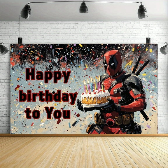 Deadpool Theme Birthday Party Decorations, Deadpool Theme Birthday Party Backdrops, Deadpool Birthday Party Cake Table Decorations Photo Props