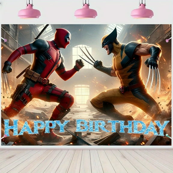 Deadpool Theme Birthday Party Decorations, Deadpool Theme Birthday Party Backdrops, Deadpool Birthday Party Cake Table Decorations Photo Props