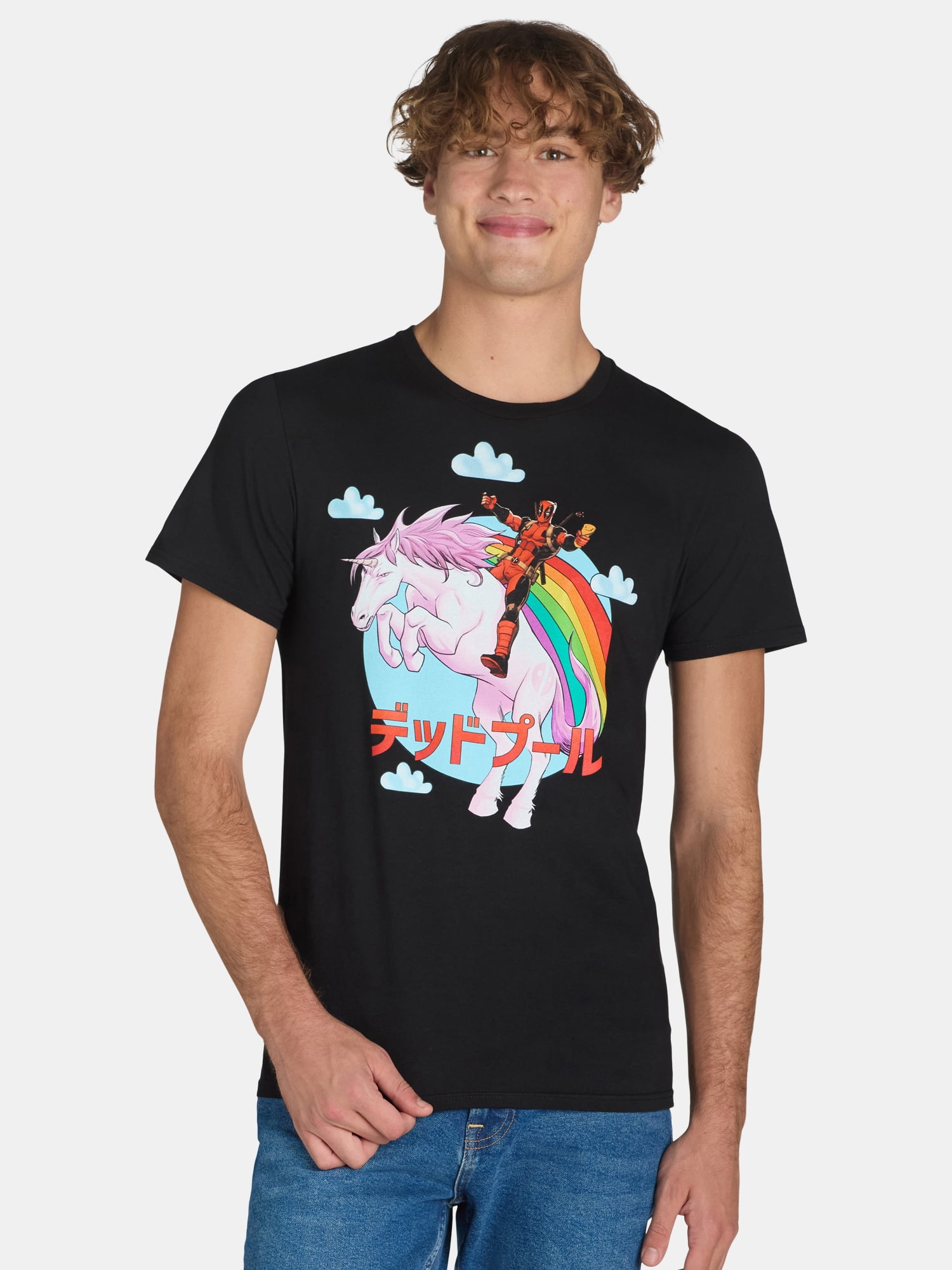 Deadpool Unicorn Mens \u0026 Big Men's Graphic Tee Shirt, Sizes S-3xl, Size: Small, Black, image size:1500x2000
