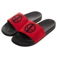 thumbnail image 1 of Deadpool Vegan Suede Slide Sandals-Size 5-6, 1 of 6