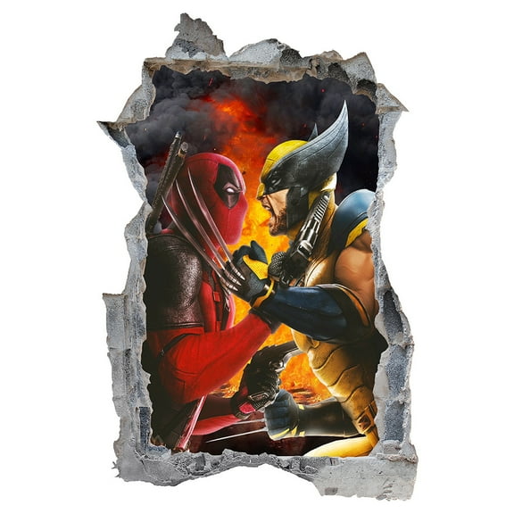 Deadpool Wall Stickers Cartoon Wall Stickers DIY Wall Decoration Girl Boy Bedroom Living Room Room decoration Family interactive puzzle  60X40CM