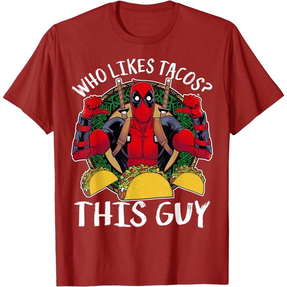 Deadpool Who Likes Tacos? This Guy Thumbs DTG Print Unisex T-Shirt