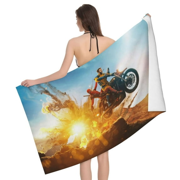 Deadpool And Wolverine Bath Towels Microfiber Quick-Drying Bath Towel Super Absorbent Large Towel Beach Towels for Adult Travel Swimming Camping Yoga 52x 32 inch