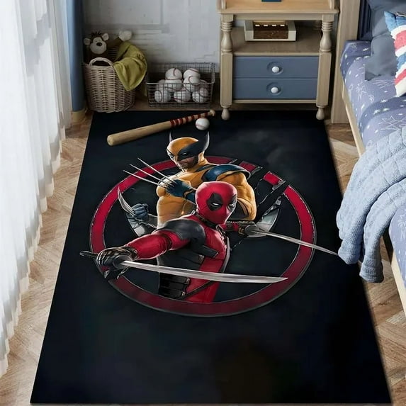 Deadpool Wolverine Carpet 47'' x 71'' Bedroom Sofa Rug Door Mat Kitchen Bathroom Mats For Kids