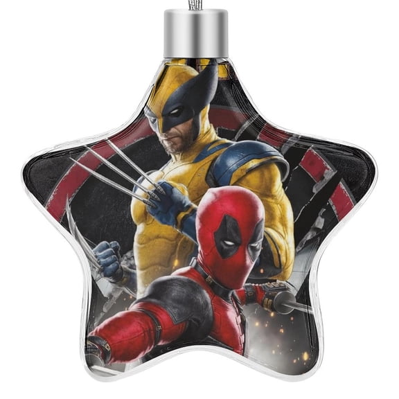 Deadpool & Wolverine Christmas Decorations,Christmas Ornaments,Christmas Tree Decorations,Christmas Tree Ornaments,Star Christmas Decor Indoors Home Party,1Pcs