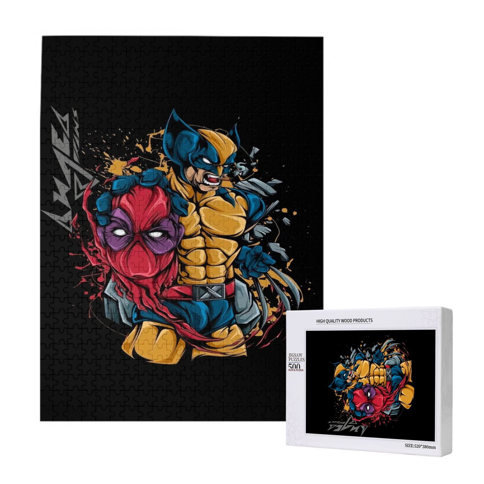 Deadpool Wolverine Jigsaw Puzzle 300 500 1000 Piece Colorful Puzzles ...