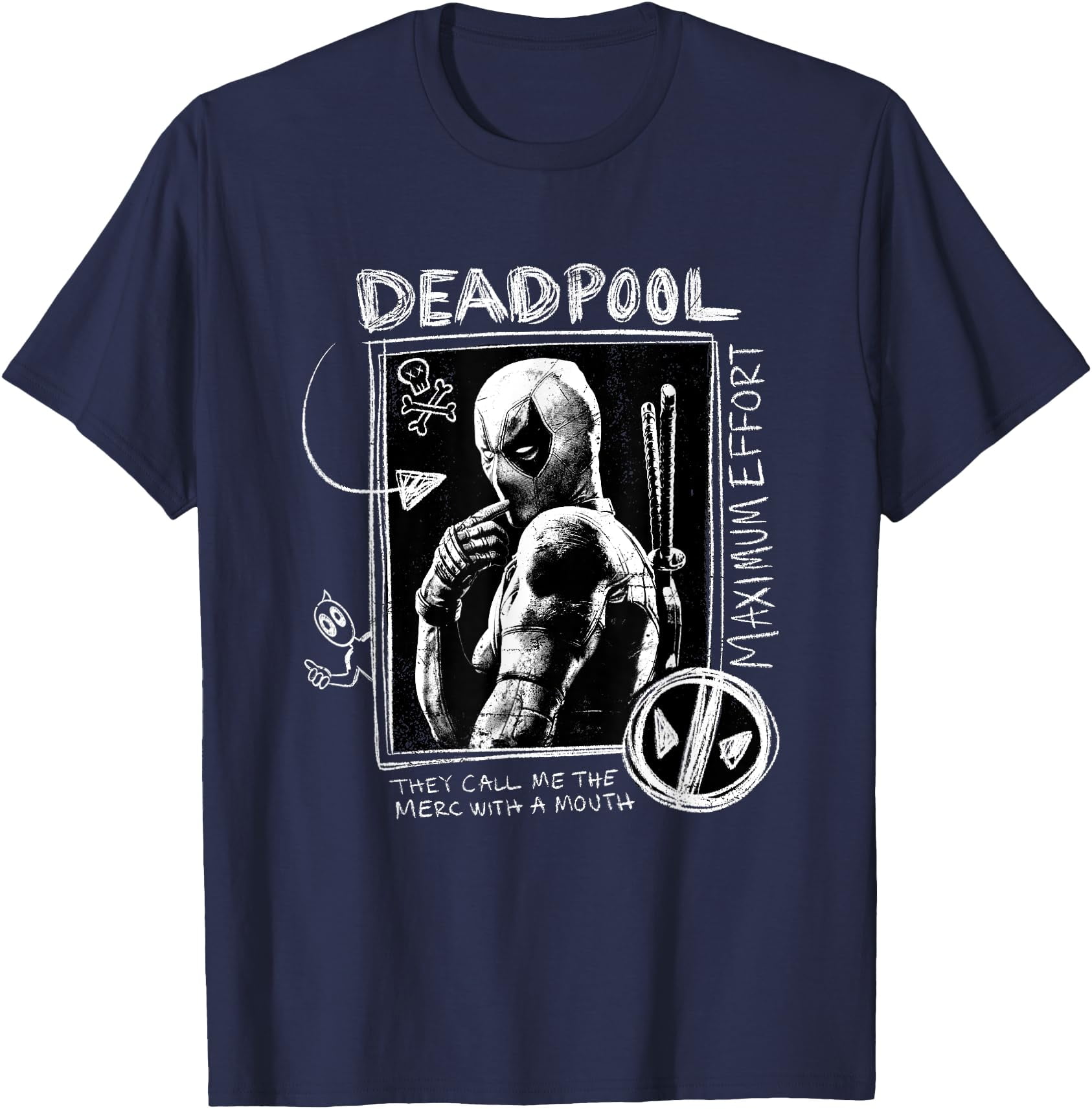 Deadpool & Wolverine Maximum Effort Doodle Portrait TShirt Bestie