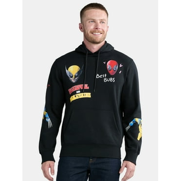 Deadpool & Wolverine Men's Graphic Print Hoodie with Long Sleeves, Sizes XS-3XL