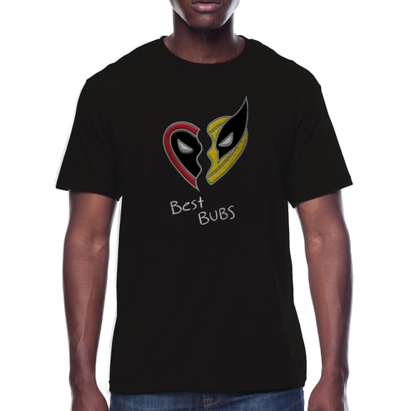 Deadpool & Wolverine, Men's Graphic Tee, Heart Split, Sizes S-3XL