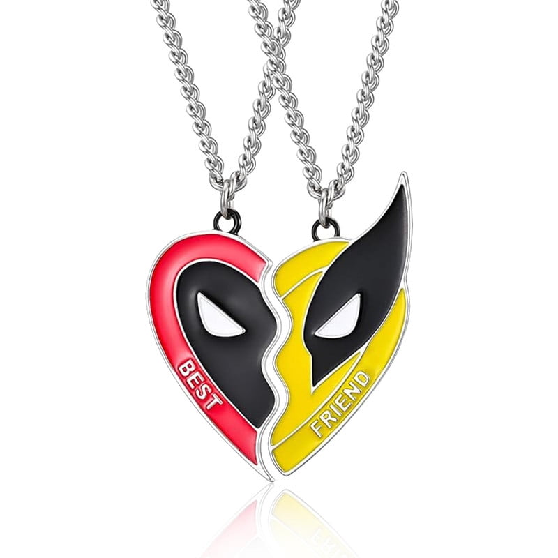 Deadpool and Wolverine Necklace,BBF Best Friend Necklaces Set,Best