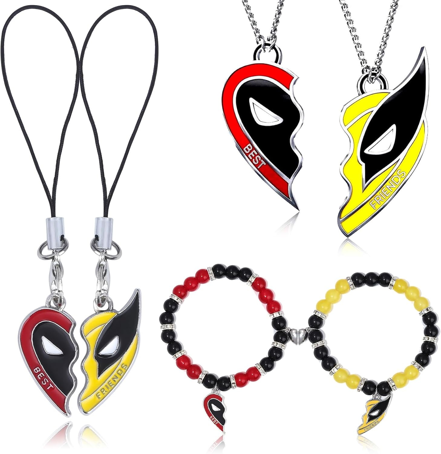 Deadpool and Wolverine Necklace, Cartoon Necklace Love Pendant Best Friend Friendship Necklace