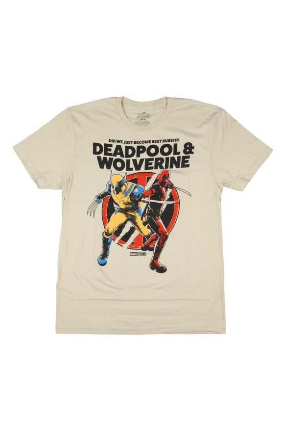 Deadpool Wolverine T Shirt Mens Did We Just Become Best Bubs Graphic Tee