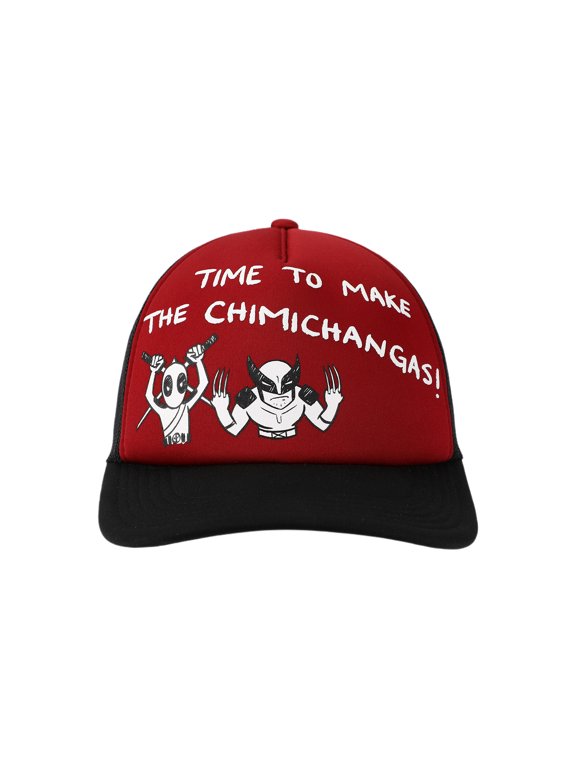 Deadpool & Wolverine Time To Make The Chimichanga Red & Black Trucker Hat