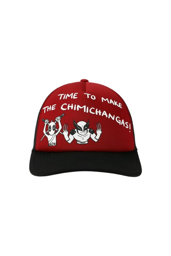 Deadpool & Wolverine Time To Make The Chimichanga Red & Black Trucker Hat