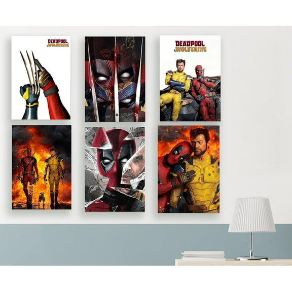 Deadpool & Wolverine Vertical Wall Paper Poster Pack - Set of 6, A4 Size, 9x12 inch Unframed Art Prints - Home, Bedroom, Living Room & Decor - Aesthetic, Matt Finish