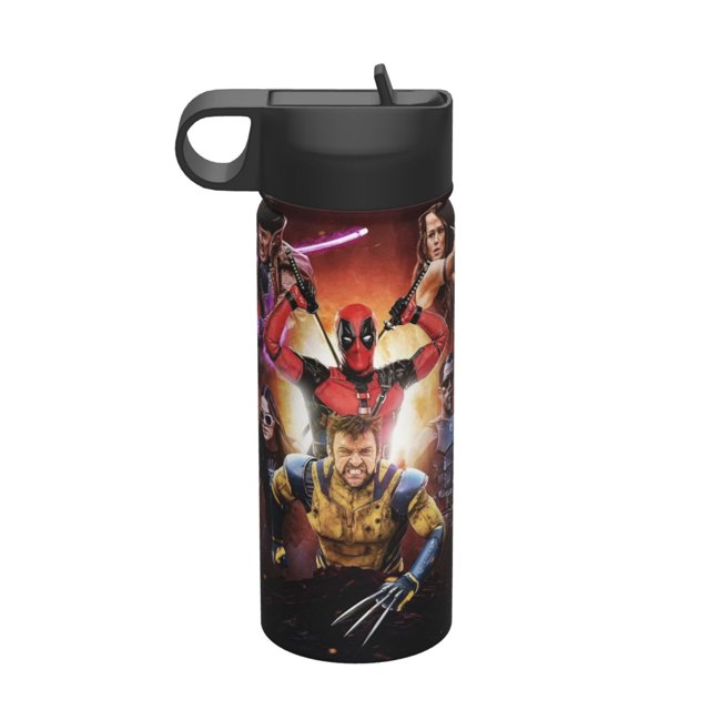 Deadpool Wolverine Water Bottle, Cute Pattern Stainless Steel Vacuum