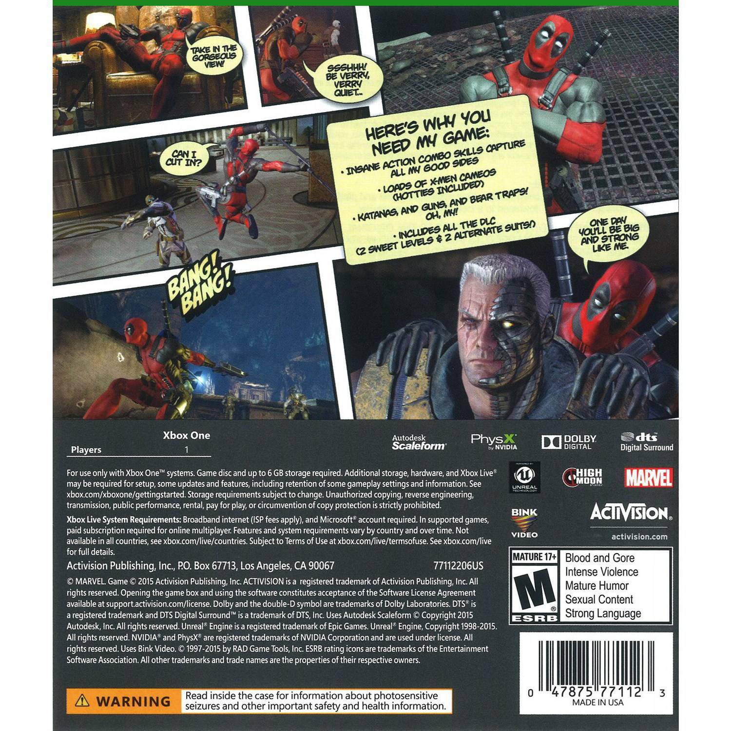 Deadpool (Xbox One) - Pre-Owned Activision - image 1 of 3