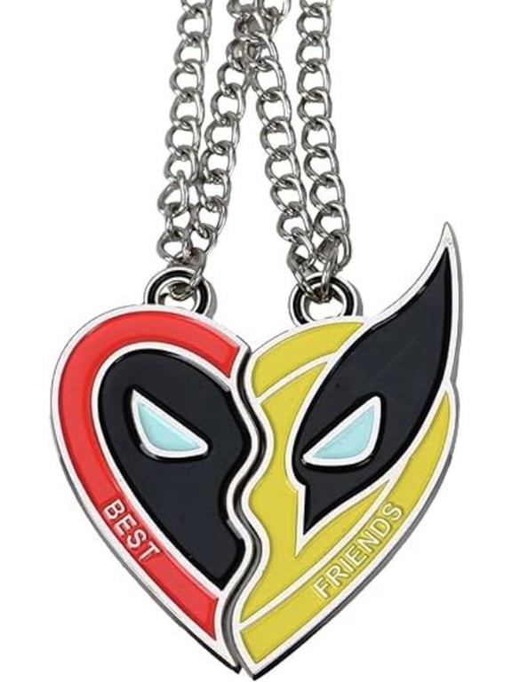 Deadpool and Wolverine 2 Piece BFF Metal Pendant Necklaces