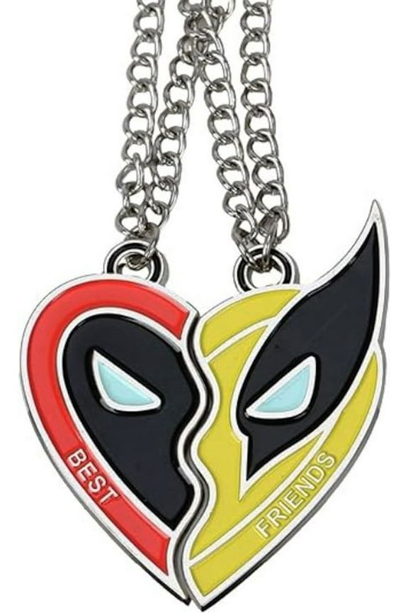 Deadpool and Wolverine 2 Piece BFF Metal Pendant Necklaces