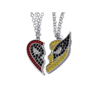 Deadpool and Wolverine BFF 2 pc Beaded Rhinestone Metal Pendant Necklaces
